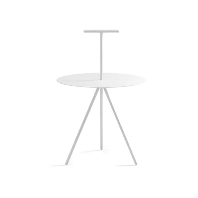 Viccarbe Trino table, white - steel handle