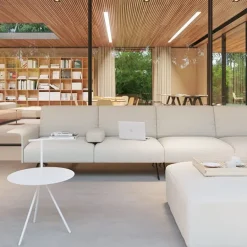 Viccarbe Trino table, white - steel handle