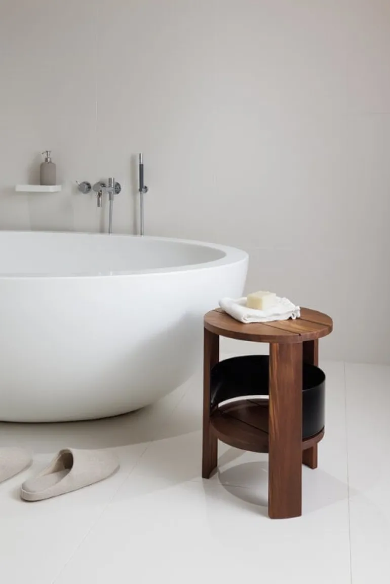 Vieser Lauha stool, brown oiled kebony - black