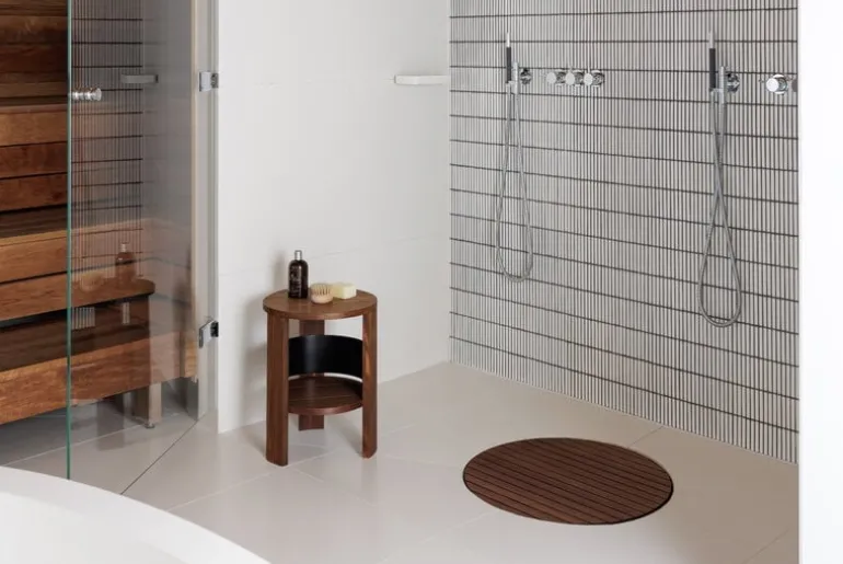 Vieser Lauha stool, brown oiled kebony - black