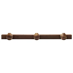 Vieser Lauha wall rack, 3 pegs, brown oiled kebony