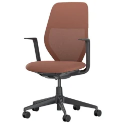 Vitra ACX Mesh task chair, deep black - terracotta
