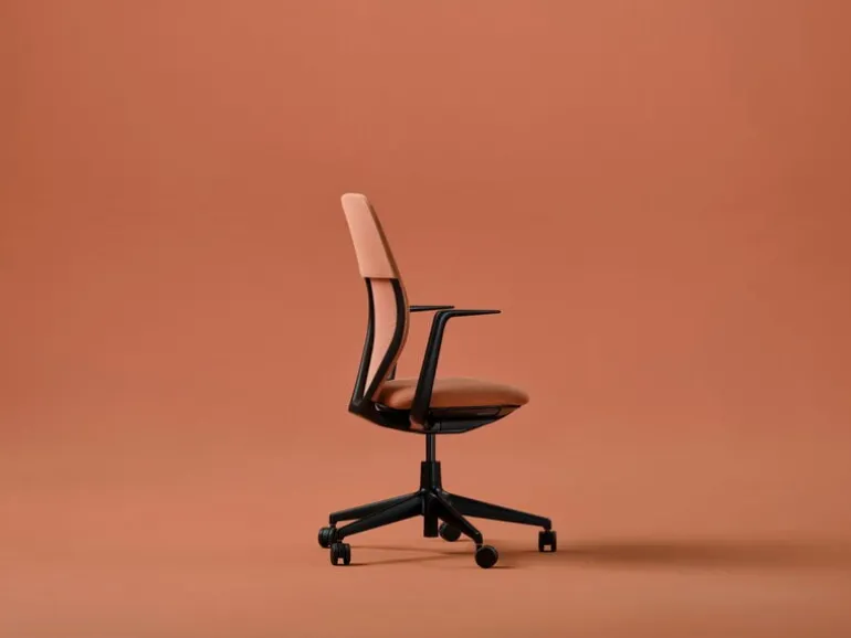Vitra ACX Mesh task chair, deep black - terracotta