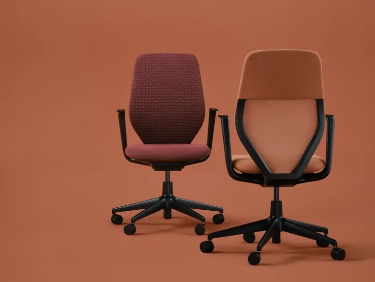 Vitra ACX Mesh task chair, deep black - terracotta