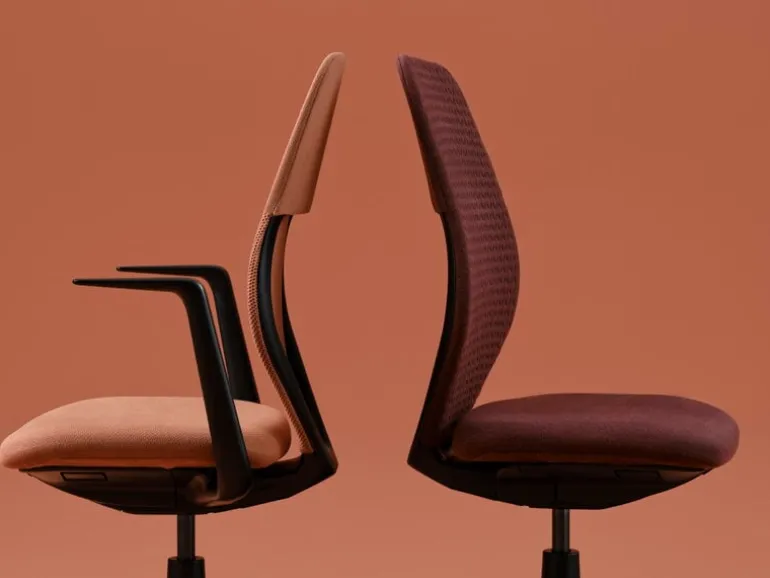 Vitra ACX Mesh task chair, deep black - terracotta