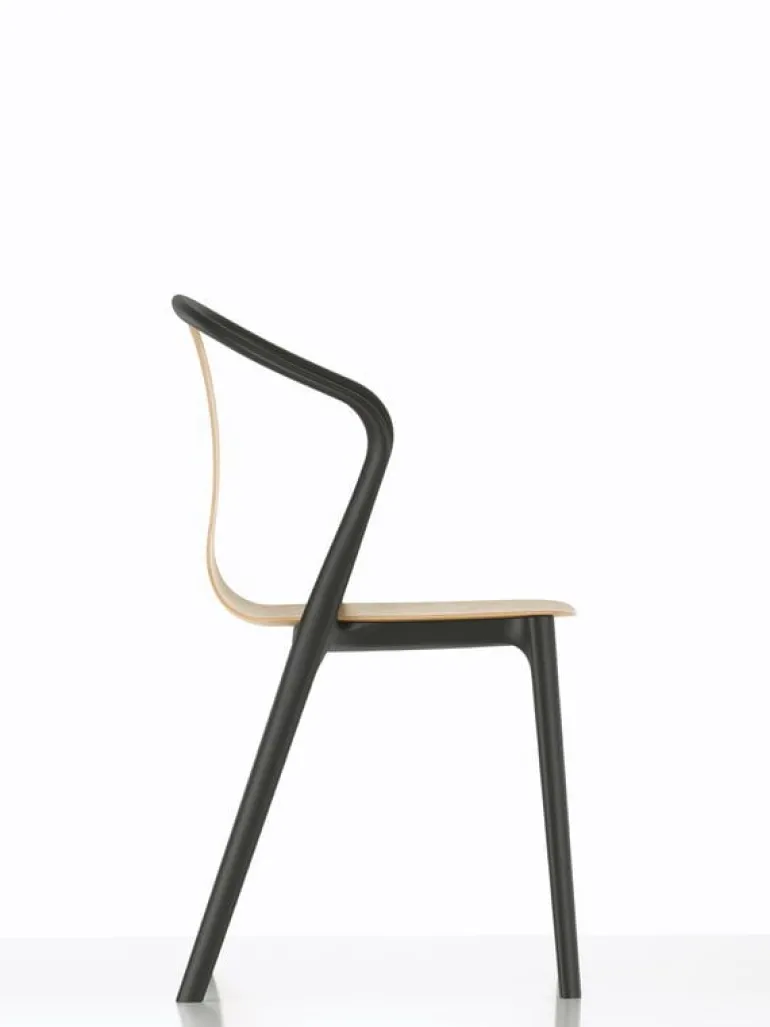 Vitra Belleville armchair, oak - black