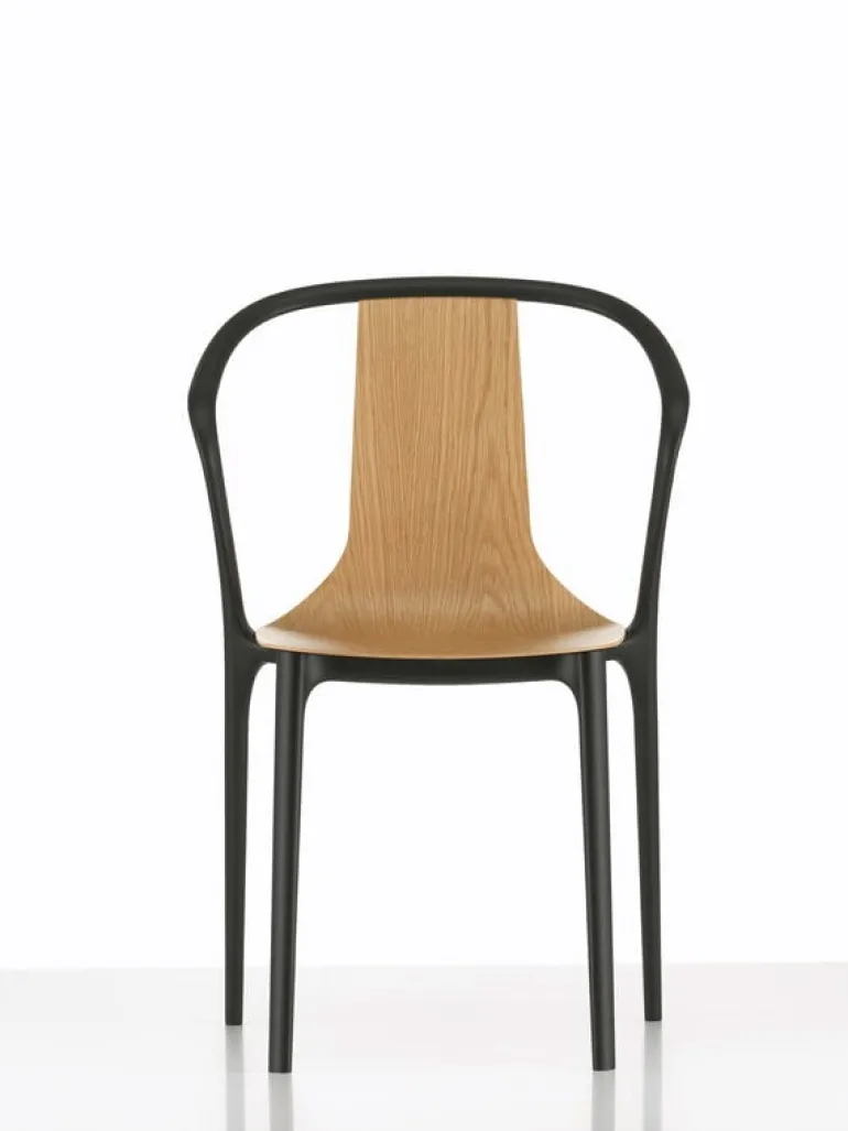 Vitra Belleville armchair, oak - black