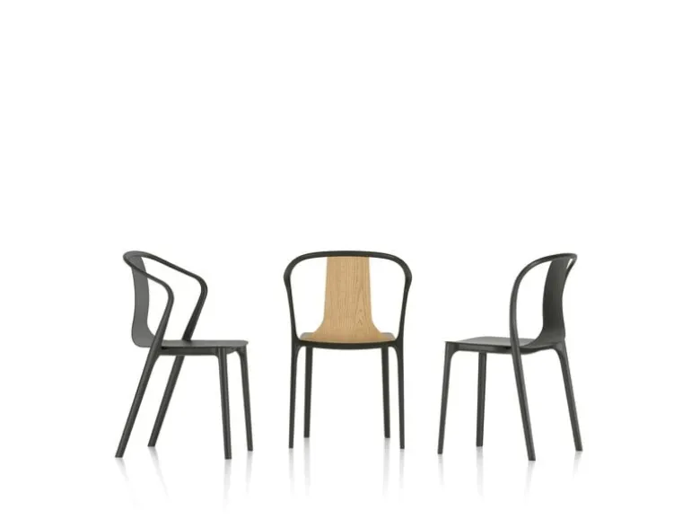 Vitra Belleville armchair, oak - black