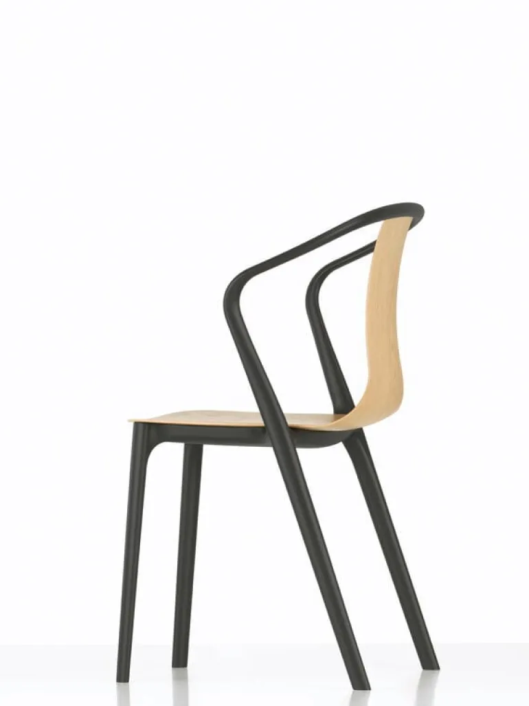 Vitra Belleville armchair, oak - black