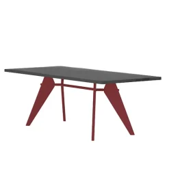Vitra EM Table 200 x 90 cm, asphalt - Japanese red