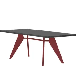 Vitra EM Table 240 x 90 cm, asphalt - Japanese red