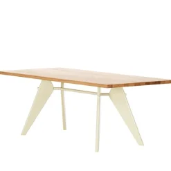 Vitra EM Table 240 x 90 cm, oak - Prouvé Blanc Colombe