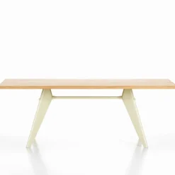 Vitra EM Table 240 x 90 cm, oak - Prouvé Blanc Colombe