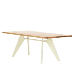 Vitra EM Table 200 x 90 cm, oak - Prouvé Blanc Colombe