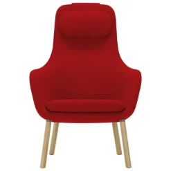 Vitra HAL lounge chair w/ loose cushion, Credo 16 red chilli - oak