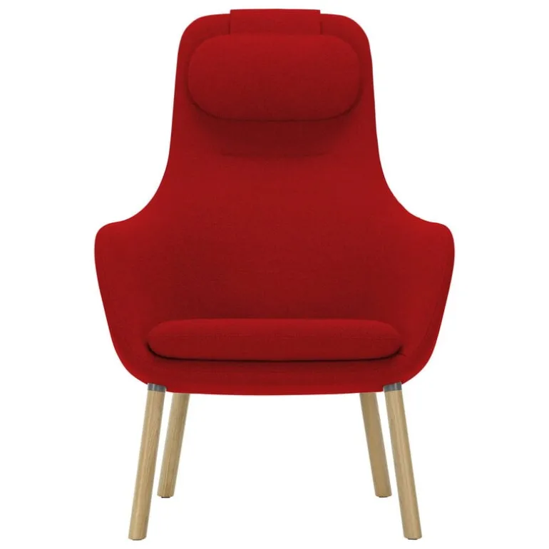 Vitra HAL lounge chair w/ loose cushion, Credo 16 red chilli - oak