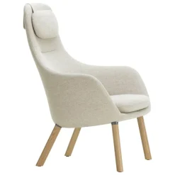 Vitra HAL lounge chair w/ loose cushion, Dumet 03 beige/grey - oak