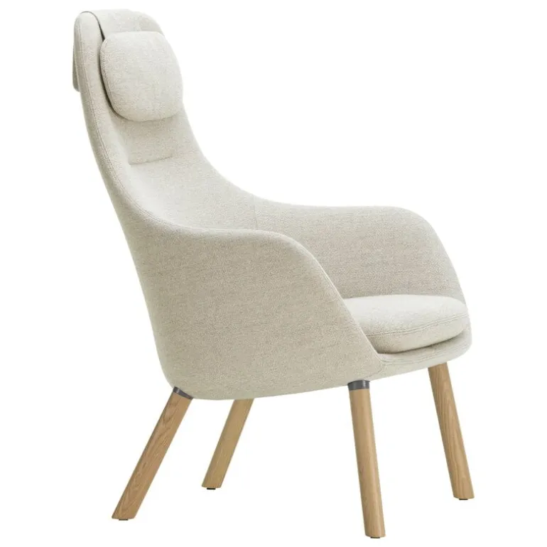 Vitra HAL lounge chair w/ loose cushion, Dumet 03 beige/grey - oak