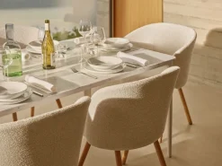 Vitra Mikado side chair, natural oak - Nubia 01 ivory/pearl