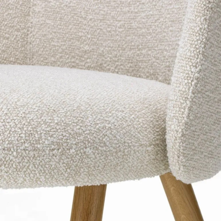 Vitra Mikado side chair, natural oak - Nubia 01 ivory/pearl