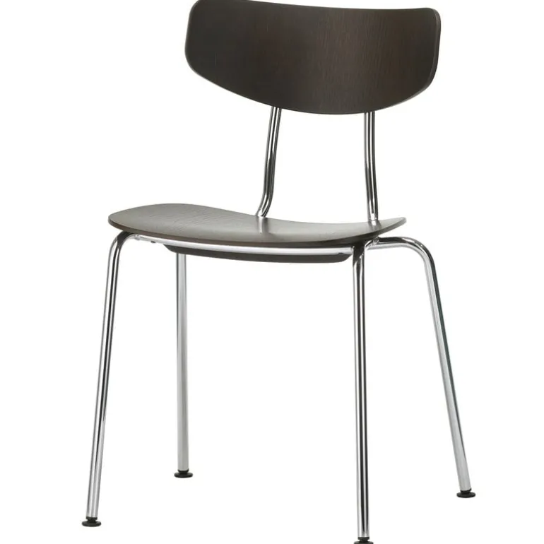 Vitra Moca chair, dark stained oak - chrome