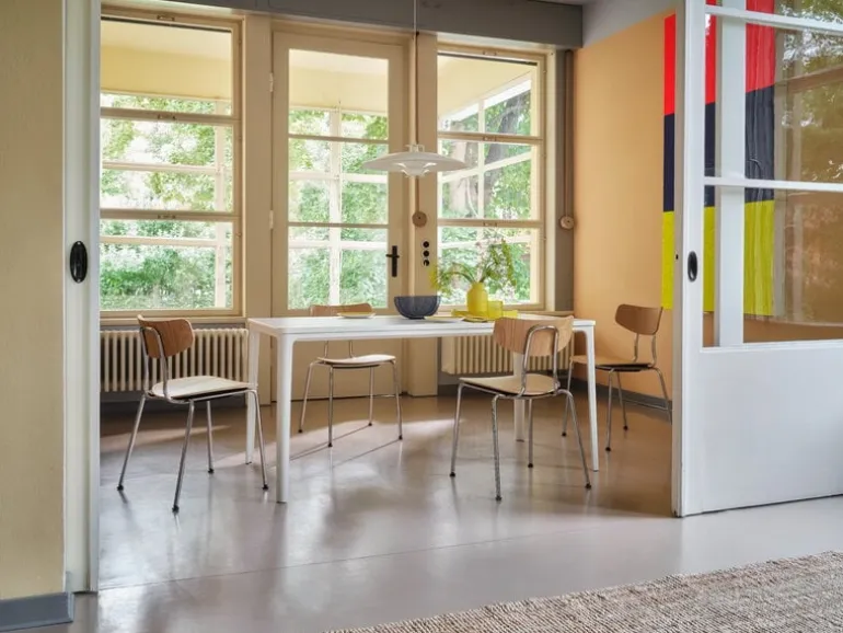 Vitra Moca chair, dark stained oak - chrome