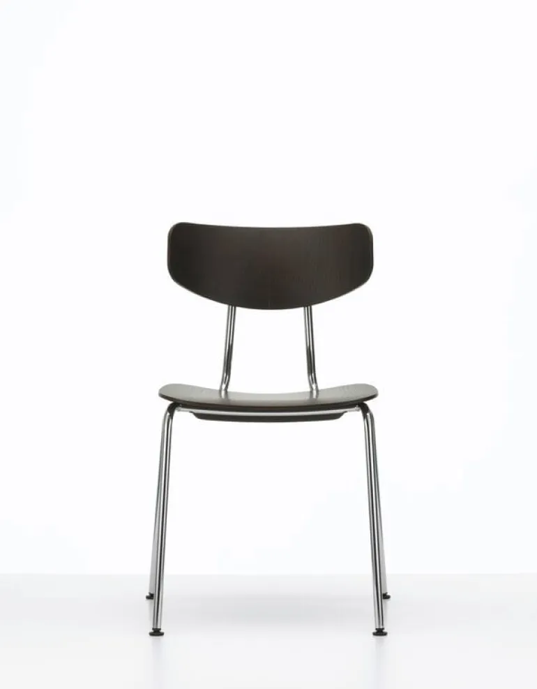 Vitra Moca chair, dark stained oak - chrome