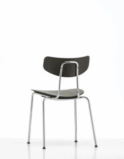 Vitra Moca chair, dark stained oak - chrome