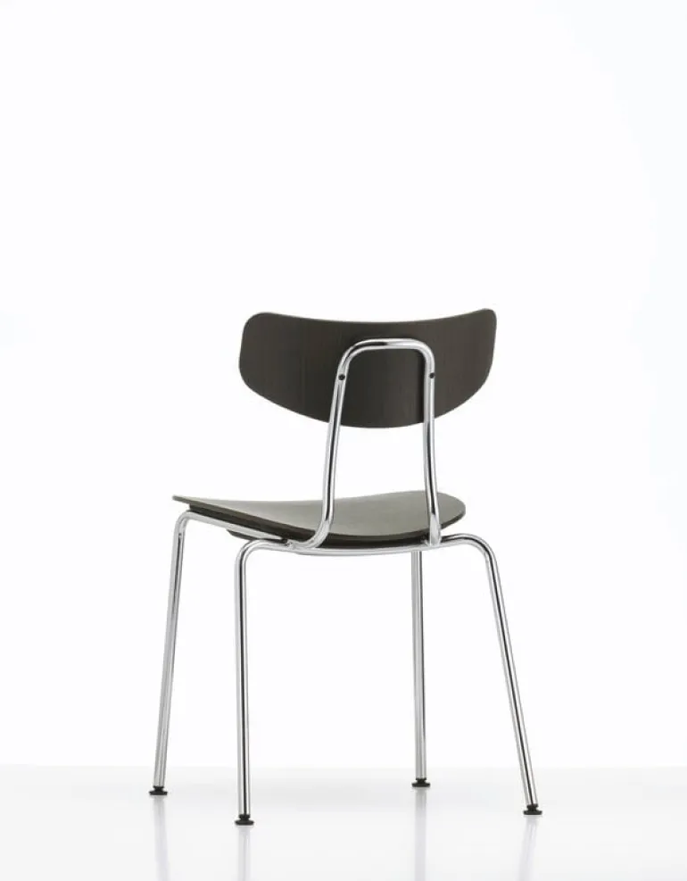 Vitra Moca chair, dark stained oak - chrome