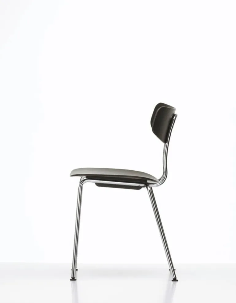 Vitra Moca chair, dark stained oak - chrome