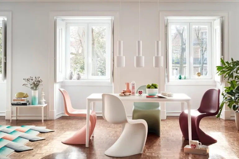 Vitra Panton chair, pale rose