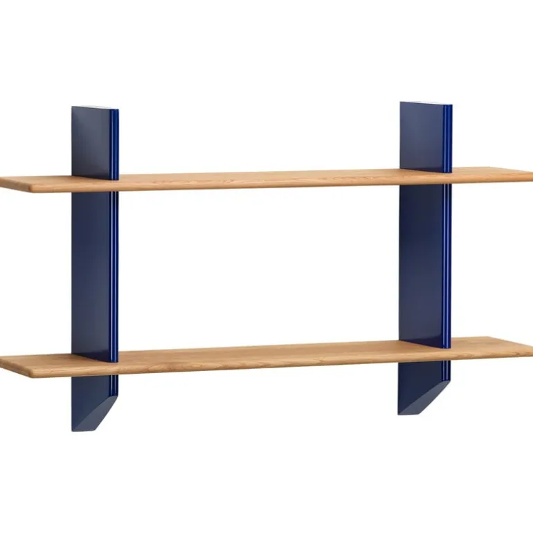 Vitra Rayonnage Mural shelf, Prouvé Bleu Marcoule - oak