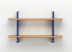 Vitra Rayonnage Mural shelf, Prouvé Bleu Marcoule - oak