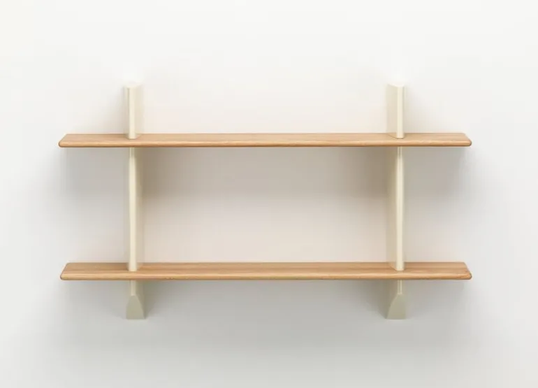 Vitra Rayonnage Mural shelf, Prouvé Blanc Colombe - oak