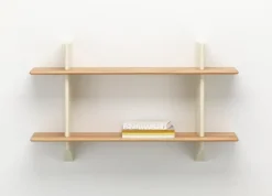 Vitra Rayonnage Mural shelf, Prouvé Blanc Colombe - oak