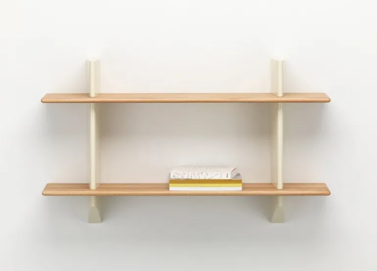 Vitra Rayonnage Mural shelf, Prouvé Blanc Colombe - oak
