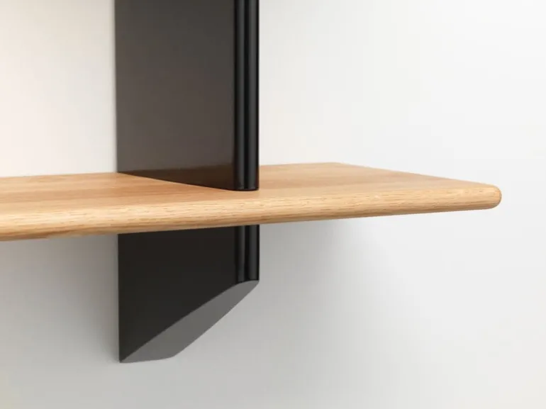 Vitra Rayonnage Mural shelf, deep black - oak