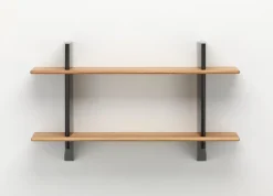 Vitra Rayonnage Mural shelf, deep black - oak