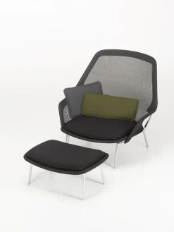 Vitra Slow Chair, black - aluminium