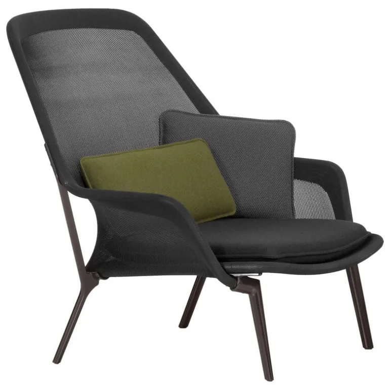 Vitra Slow Chair, black - chocolate