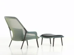 Vitra Slow Chair, blue/green - chocolate