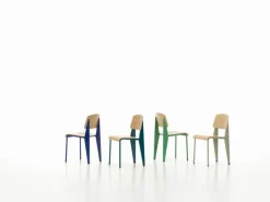 Vitra Standard chair, Prouvé Bleu Marcoule - oak
