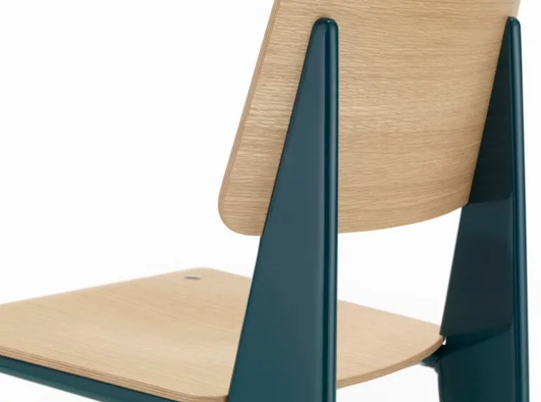 Vitra Standard chair, Prouvé Bleu Dynastie - oak