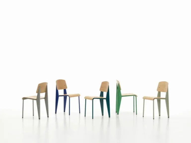 Vitra Standard chair, Prouvé Bleu Dynastie - oak