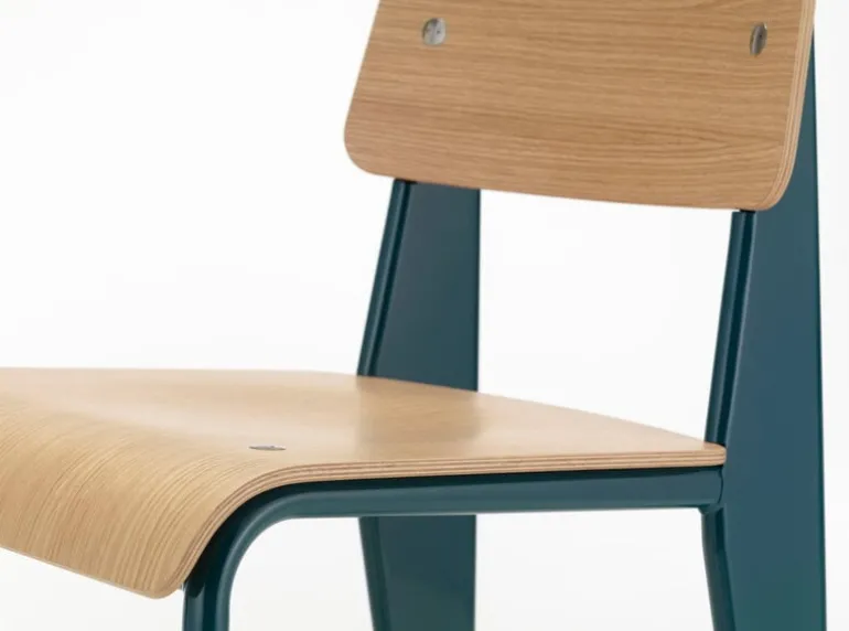 Vitra Standard chair, Prouvé Bleu Dynastie - oak