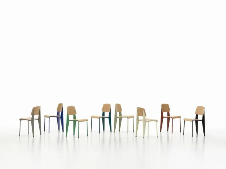 Vitra Standard chair, Prouvé Bleu Dynastie - oak
