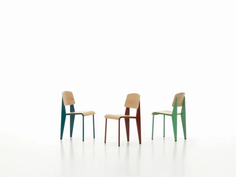 Vitra Standard chair, Prouvé Bleu Dynastie - oak