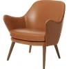 Warm Nordic Dwell armchair, cognac leather