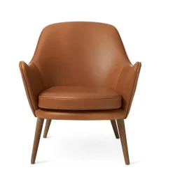 Warm Nordic Dwell armchair, cognac leather