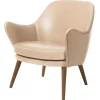 Warm Nordic Dwell armchair, beige leather